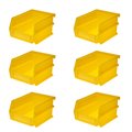 Triton Products 12 lb Hang & Stack Storage Bin, Polypropylene, 4.125  in W, 3 in H, 5-3/8 in L, Yellow 3-210Y-6